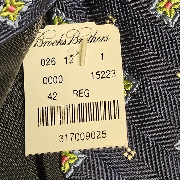 Brooks Brothers Makers silk woven Geomatric print tie blue green,New with tag
